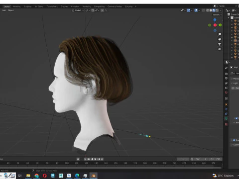 Cheveux courts f&eacute;minins Modèle 3D