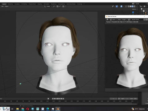 Cheveux courts f&eacute;minins Modèle 3D