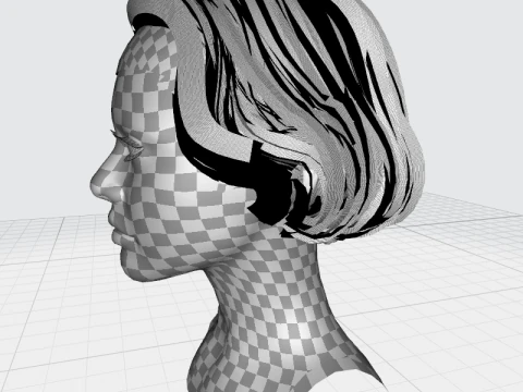 Cheveux courts f&eacute;minins Modèle 3D