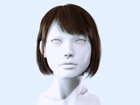 Female Bob Hair 3D Model