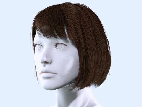Female Bob Hair 3D Model