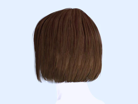 Female Bob Hair 3D Model