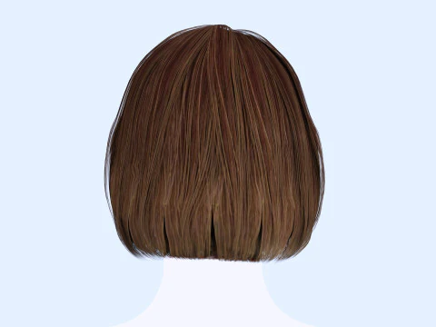 Female Bob Hair 3D Model