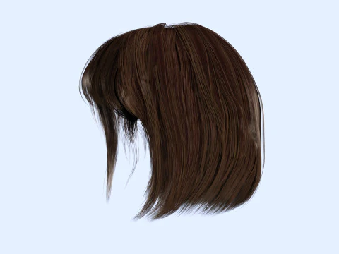 Female Bob Hair 3D Model