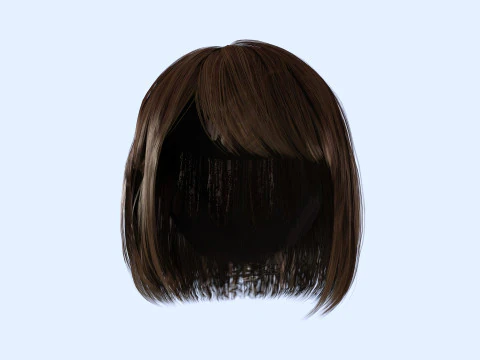 Female Bob Hair 3D Model