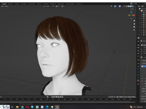Female Bob Hair 3D 模型
