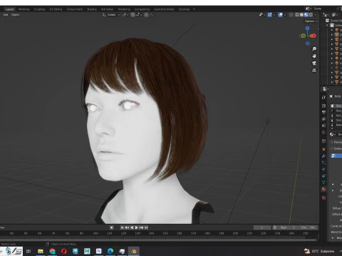 Female Bob Hair 3D Model