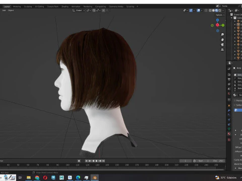 Female Bob Hair 3D Model