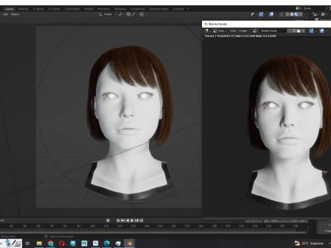 Female Bob Hair 3D 模型