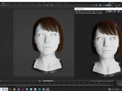 Female Bob Hair 3D Model