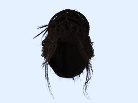 Female Curly Bun Hair 3D-Modell