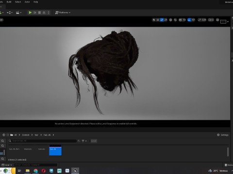 Female Curly Bun Hair 3D-Modell