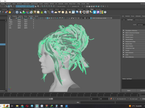 Female Curly Bun Hair 3D-Modell