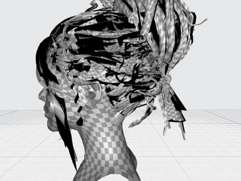Female Curly Bun Hair 3D-Modell