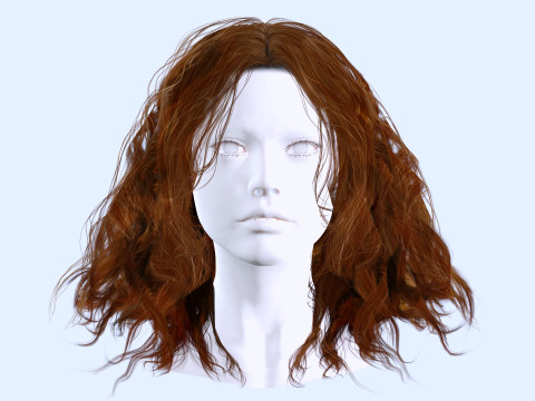 Realistic Female Curly Hair Modello 3D