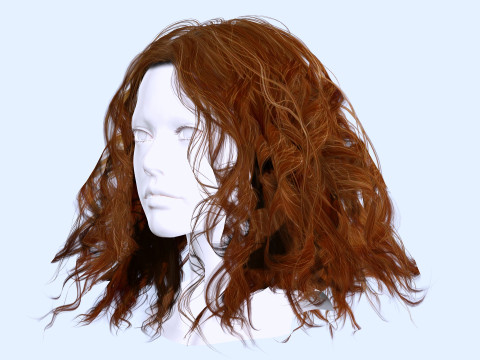 Realistic Female Curly Hair Modello 3D