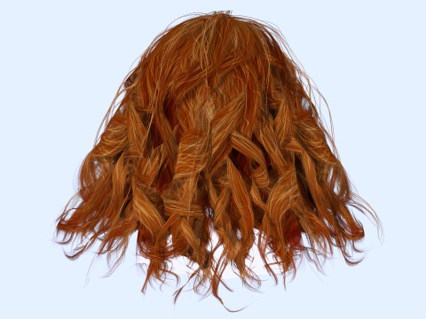 Realistic Female Curly Hair Modello 3D