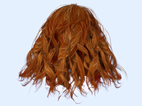 Realistic Female Curly Hair 3D Model