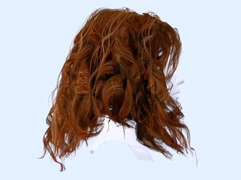 Realistic Female Curly Hair 3D Model