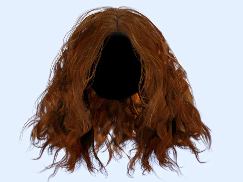 Realistic Female Curly Hair 3D Model