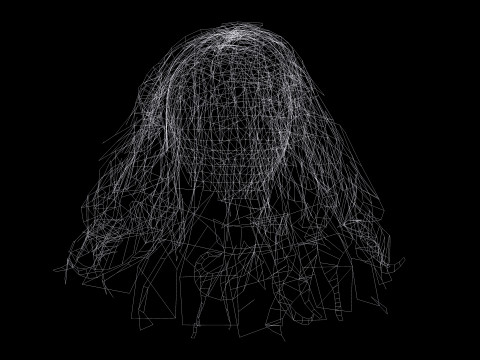 Realistic Female Curly Hair Modello 3D