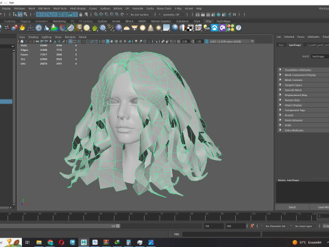 Realistic Female Curly Hair Modello 3D