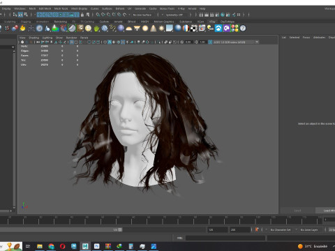 Realistic Female Curly Hair Modello 3D