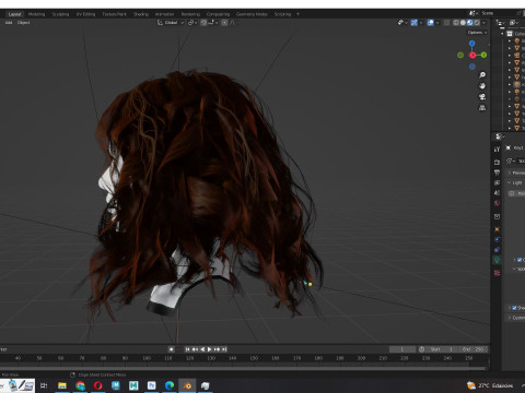 Realistic Female Curly Hair Modello 3D