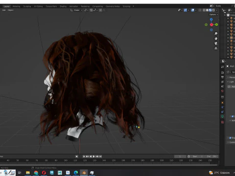 Realistic Female Curly Hair 3D Model
