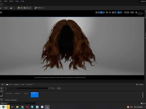 Realistic Female Curly Hair 3D Model