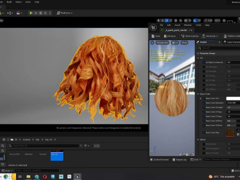 Realistic Female Curly Hair 3D Model
