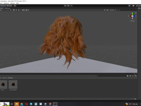 Realistic Female Curly Hair 3D Model