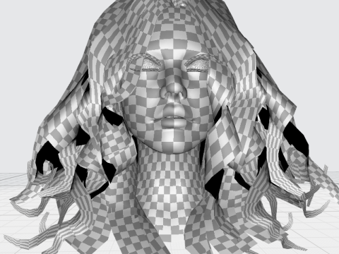 Realistic Female Curly Hair Modello 3D