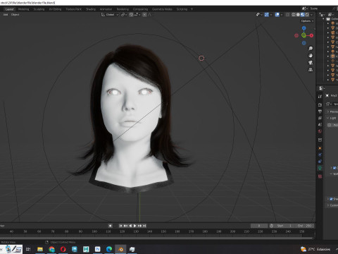 Female Hairstyle 3D Model