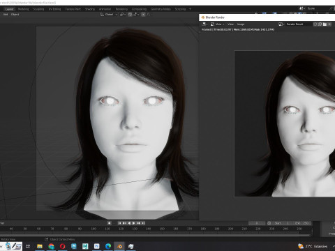 Female Hairstyle 3D Model