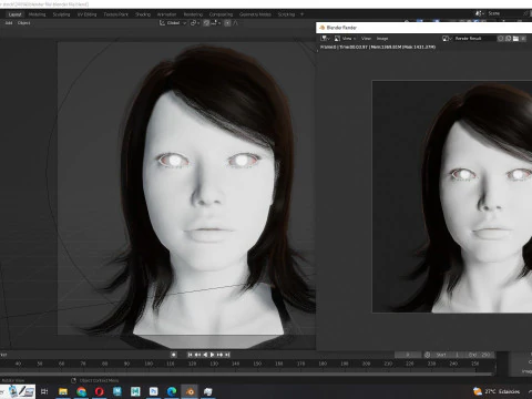Female Hairstyle 3D Model