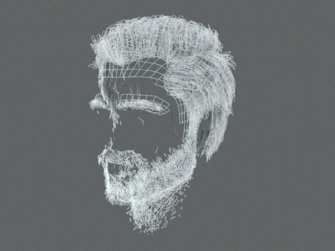 Realistic Hair Beard brows mustache p1 3Dモデル