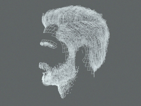Realistic Hair Beard brows mustache p1 3Dモデル