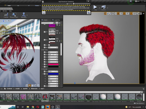 Realistic Hair Beard brows mustache p1 3Dモデル