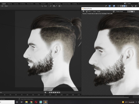 Realistic Hair Beard brows mustache p2 Modelo 3D