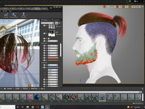 Realistic Hair Beard brows mustache p2 Modelo 3D