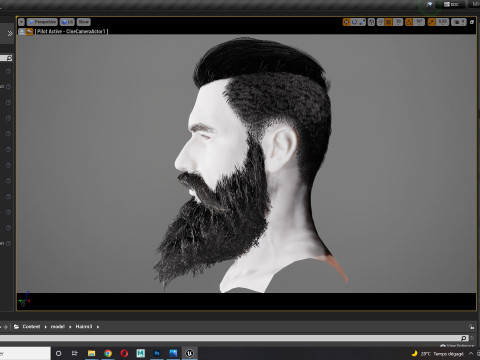 Realistic Hair Beard brows mustache p3 Model 3D