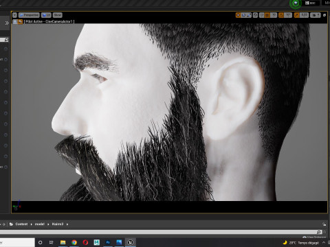 Realistic Hair Beard brows mustache p3 Model 3D