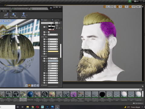 Realistic Hair Beard brows mustache p3 Model 3D