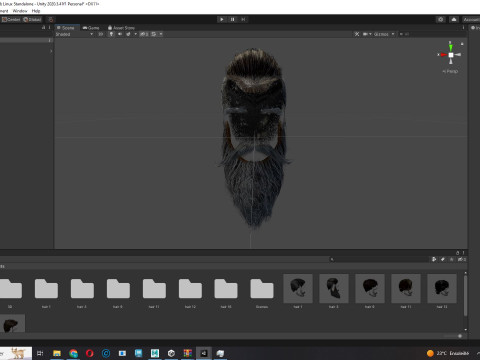 Realistic Hair Beard brows mustache p3 Model 3D