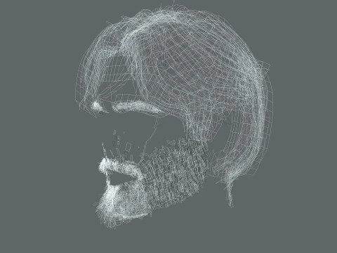 Cabelo realista, barba, sobrancelhas, bigode p4 Modelo 3D