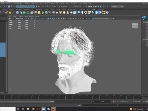 Cabelo realista, barba, sobrancelhas, bigode p4 Modelo 3D