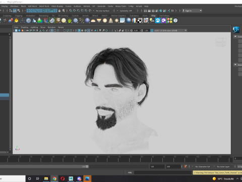 Realistic Hair Beard brows mustache p4 3D मॉडल