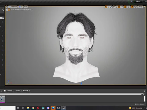 Cabelo realista, barba, sobrancelhas, bigode p4 Modelo 3D