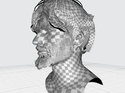 Cabelo realista, barba, sobrancelhas, bigode p4 Modelo 3D